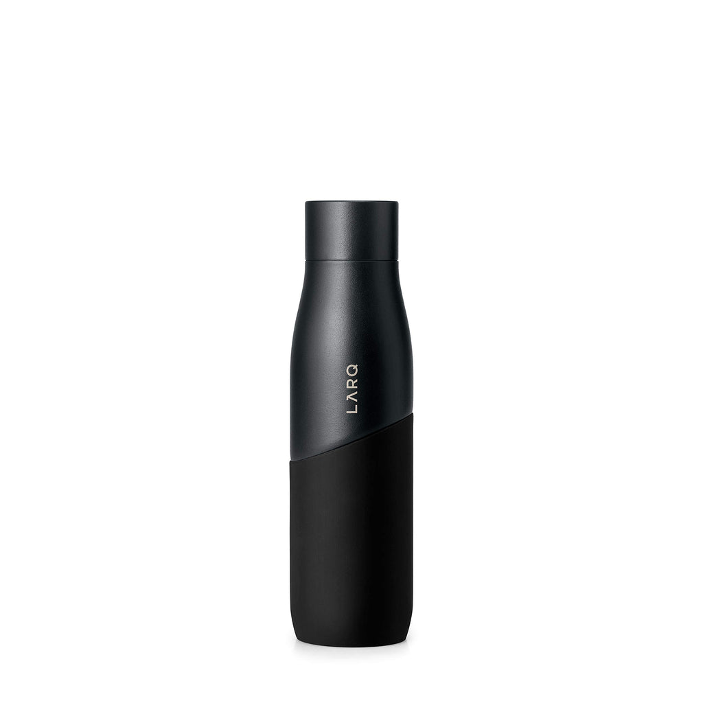 LARQ Bottle Movement PureVis 24 oz- Lightweight Self-Cleaning and Non-Insulated Stainless Steel Water Bottle with UV Water Purifier | Reusable & Travel Friendly, Black/Pine