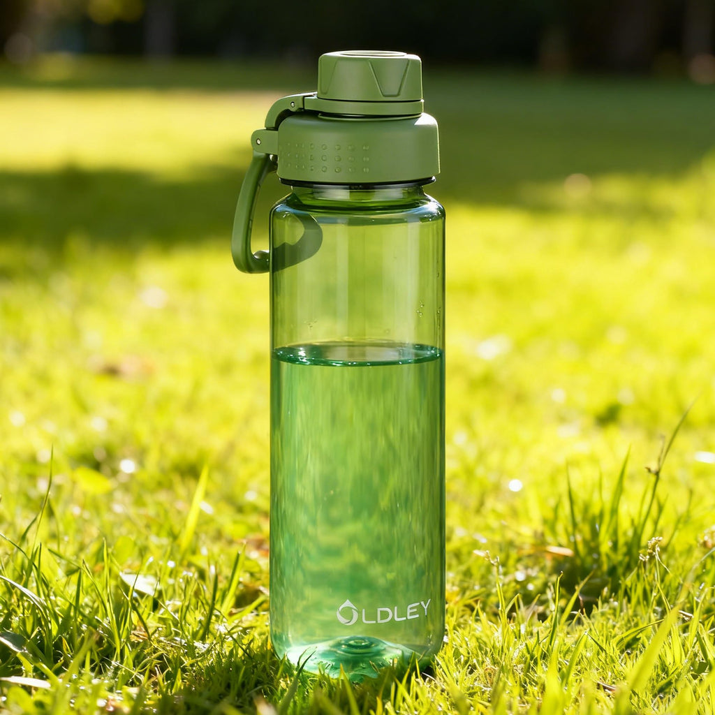 OLDLEY Water Bottles 20oz BPA Free Tritan Water Bottle with Carry Handle and Spout Lid, Leakproof Kids Water Bottle for Home,Travel, School, Outdoors, Transparent