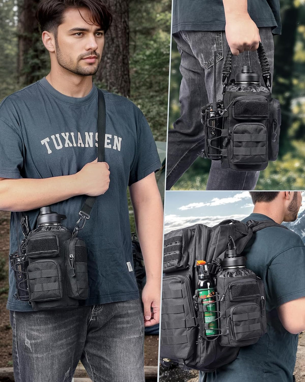 RXW 64oz Insulated Water Bottle Half Gallon Water Jug with Sleeve Tactical
