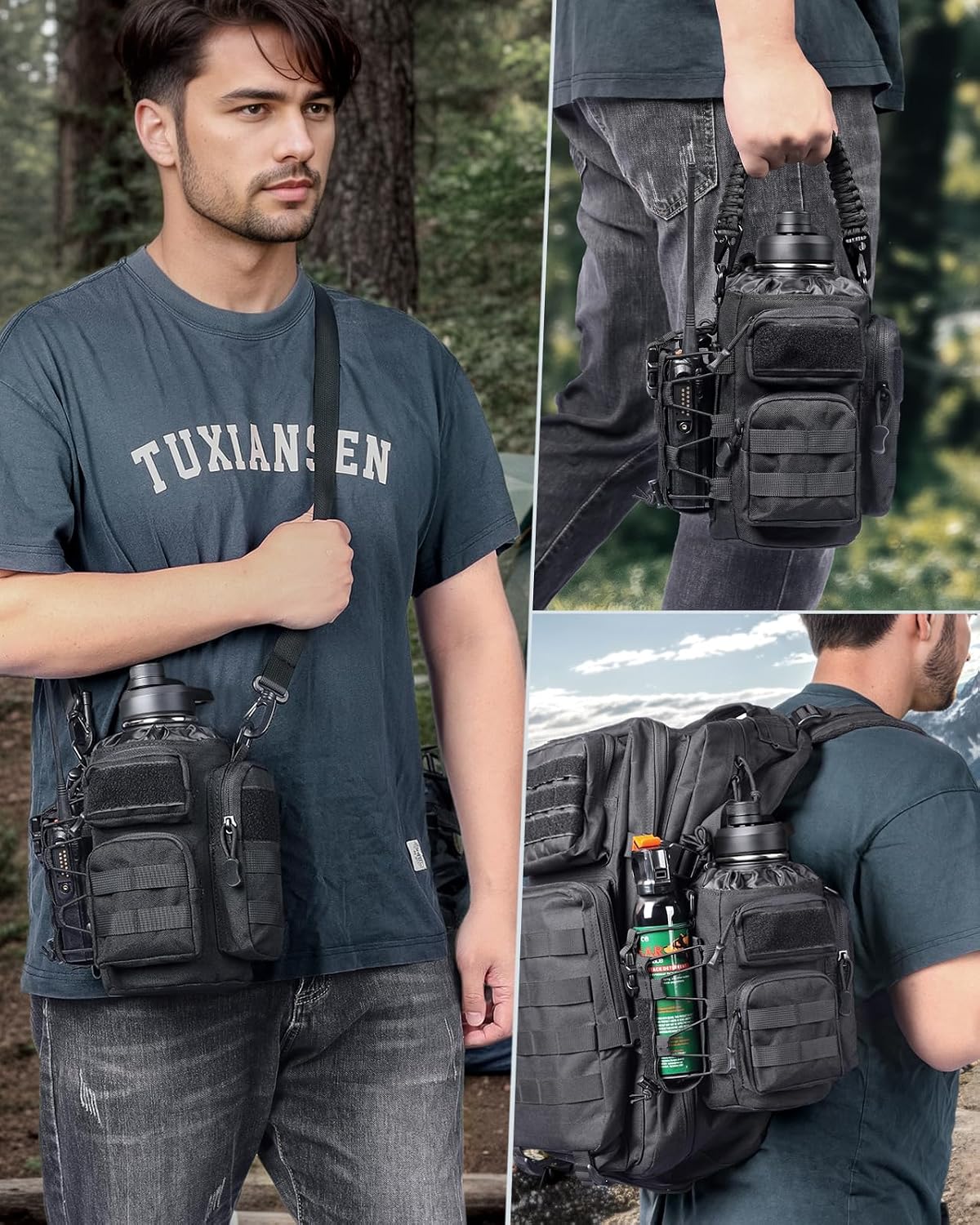 RXW 64oz Insulated Water Bottle Half Gallon Water Jug with Sleeve Tactical
