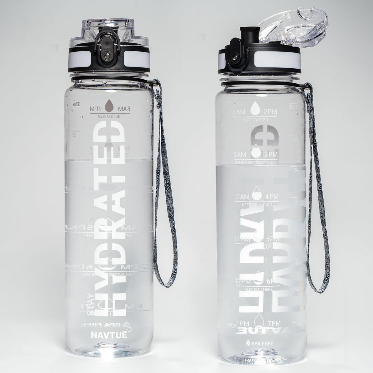 Water Bottle 32 oz Motivational Time Marker Tritan Bottle