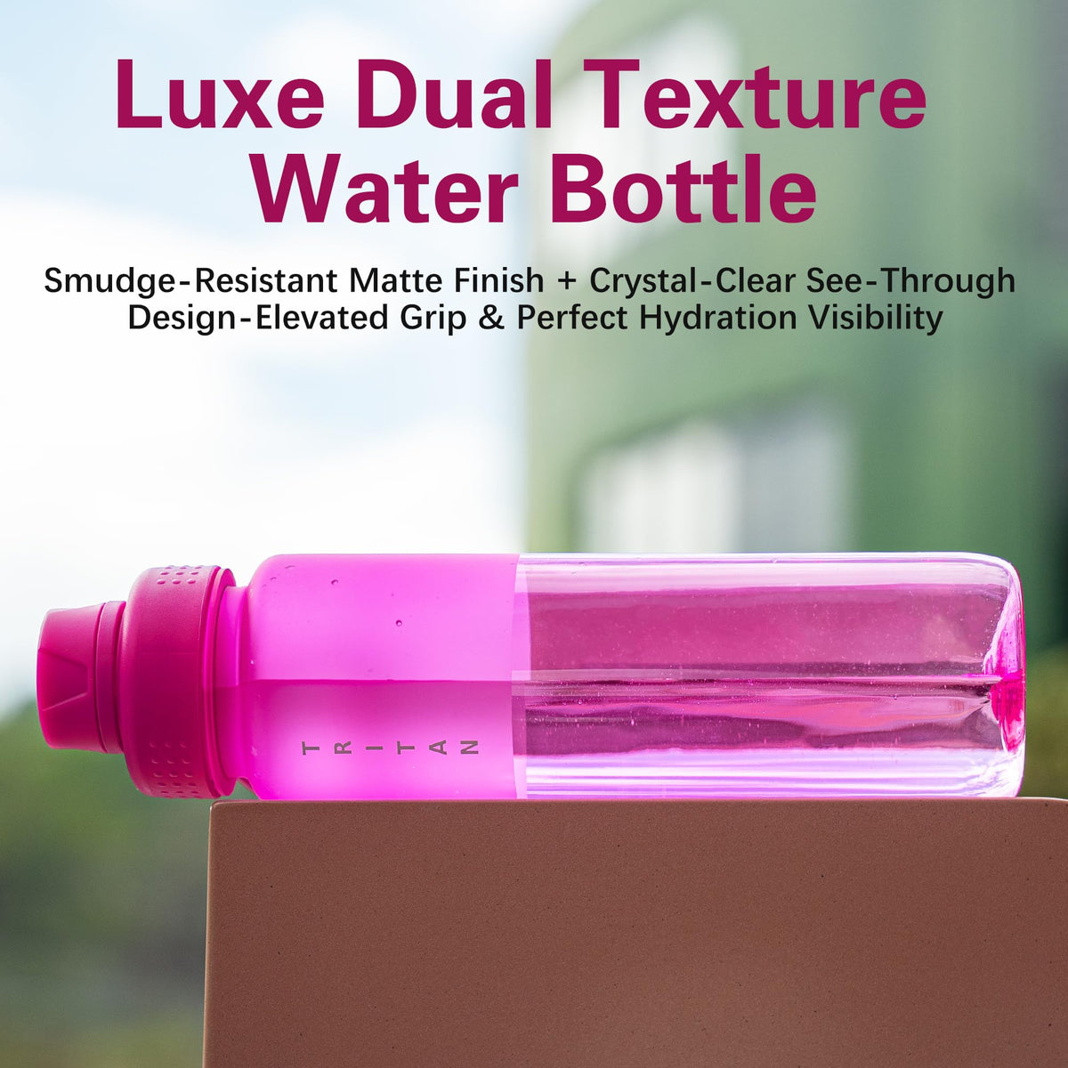 OLDLEY 32oz Matte Water Bottle with Handle, Tritan Leakproof Sports Bottle
