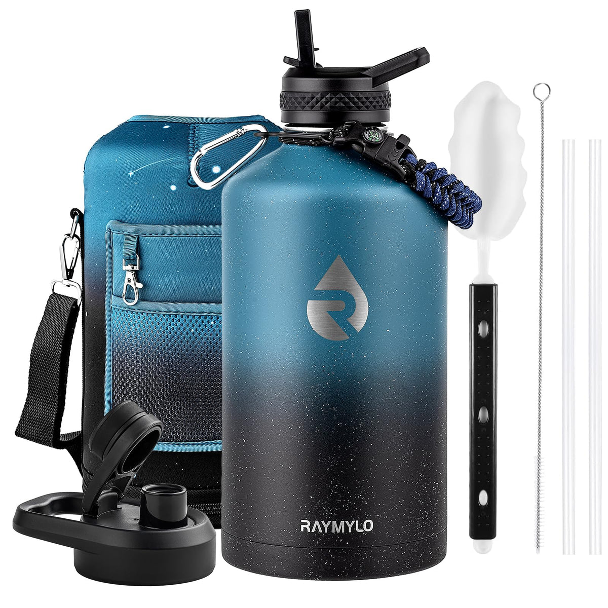 RAYMYLO One Gallon Water Bottle Insulated 128 oz, Stainless Steel