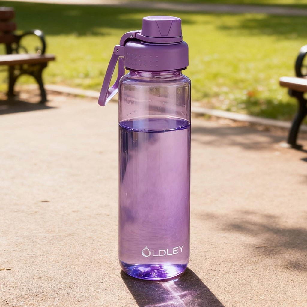 OLDLEY Water Bottles 20oz BPA Free Tritan Water Bottle with Carry Handle and Spout Lid, Leakproof Kids Water Bottle for Home,Travel, School, Outdoors, Transparent