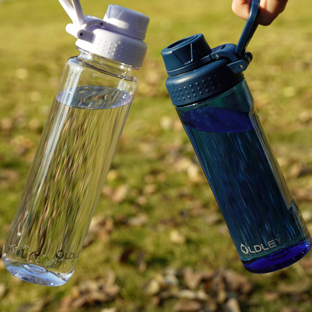 OLDLEY Water Bottles 20oz BPA Free Tritan Water Bottle with Carry Handle and Spout Lid, Leakproof Kids Water Bottle for Home,Travel, School, Outdoors, Transparent